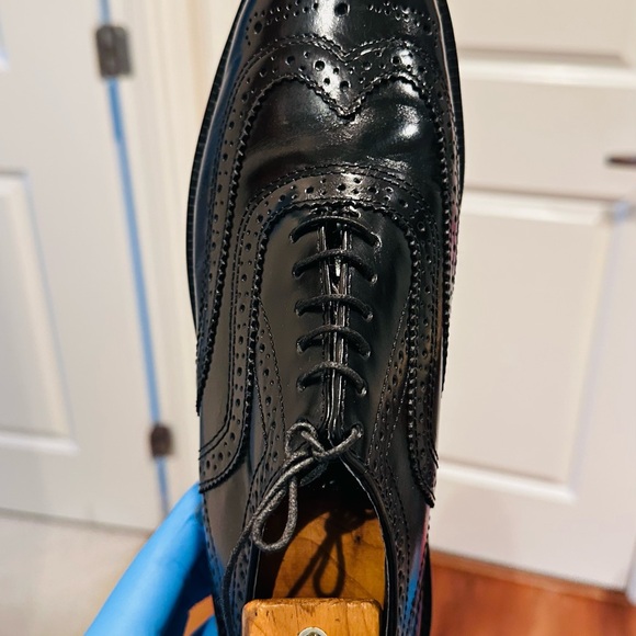 Vintage EXECUTIVE IMPERIAL By Mason Black Leather CORDOVAN Wingtip Shoes. - Picture 11 of 14